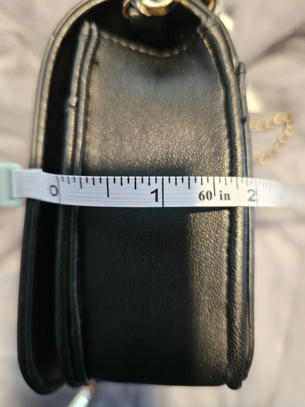 Valentino Orlandi Black Quilted Crossbody with Gold Chain Strap